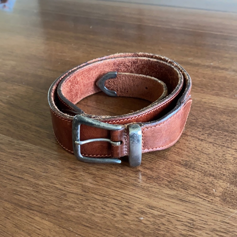 Vintage Brown Leather Belt (Size S/M)